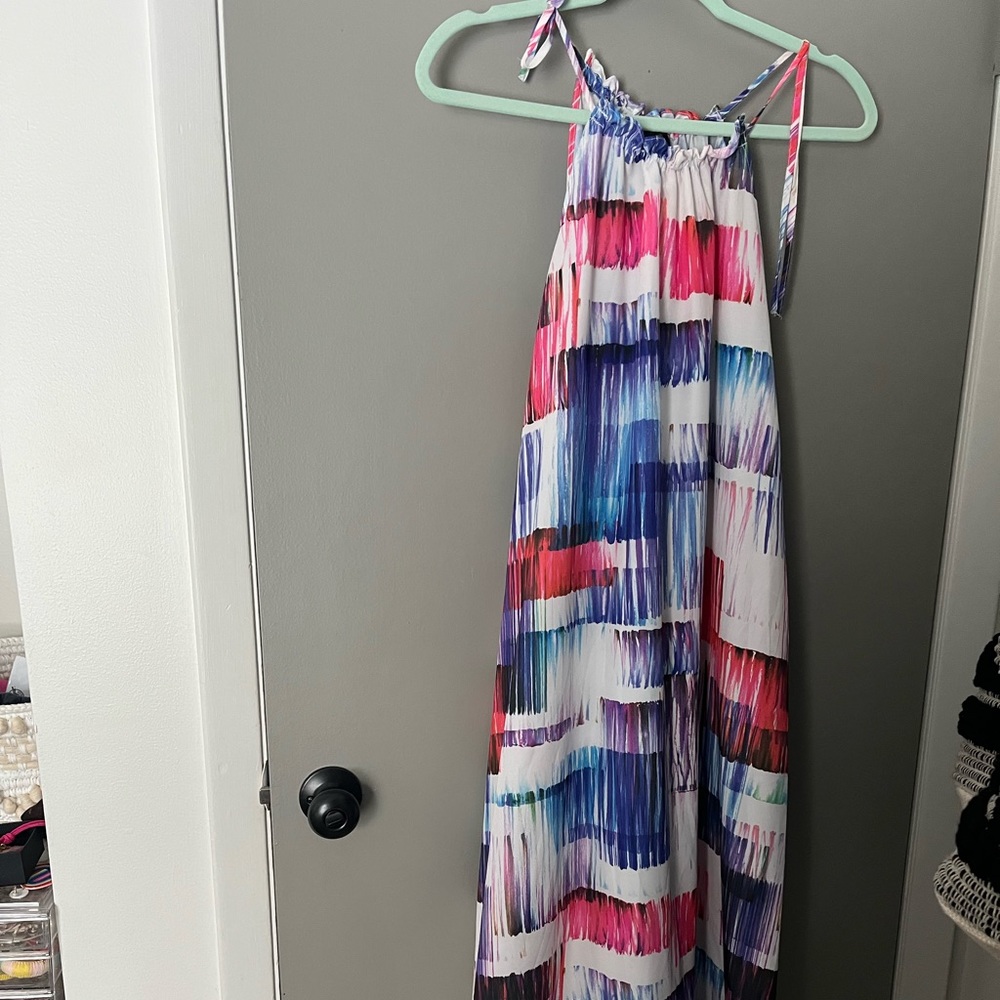 Beautiful watercolor Anthropologie maxi dress size medium